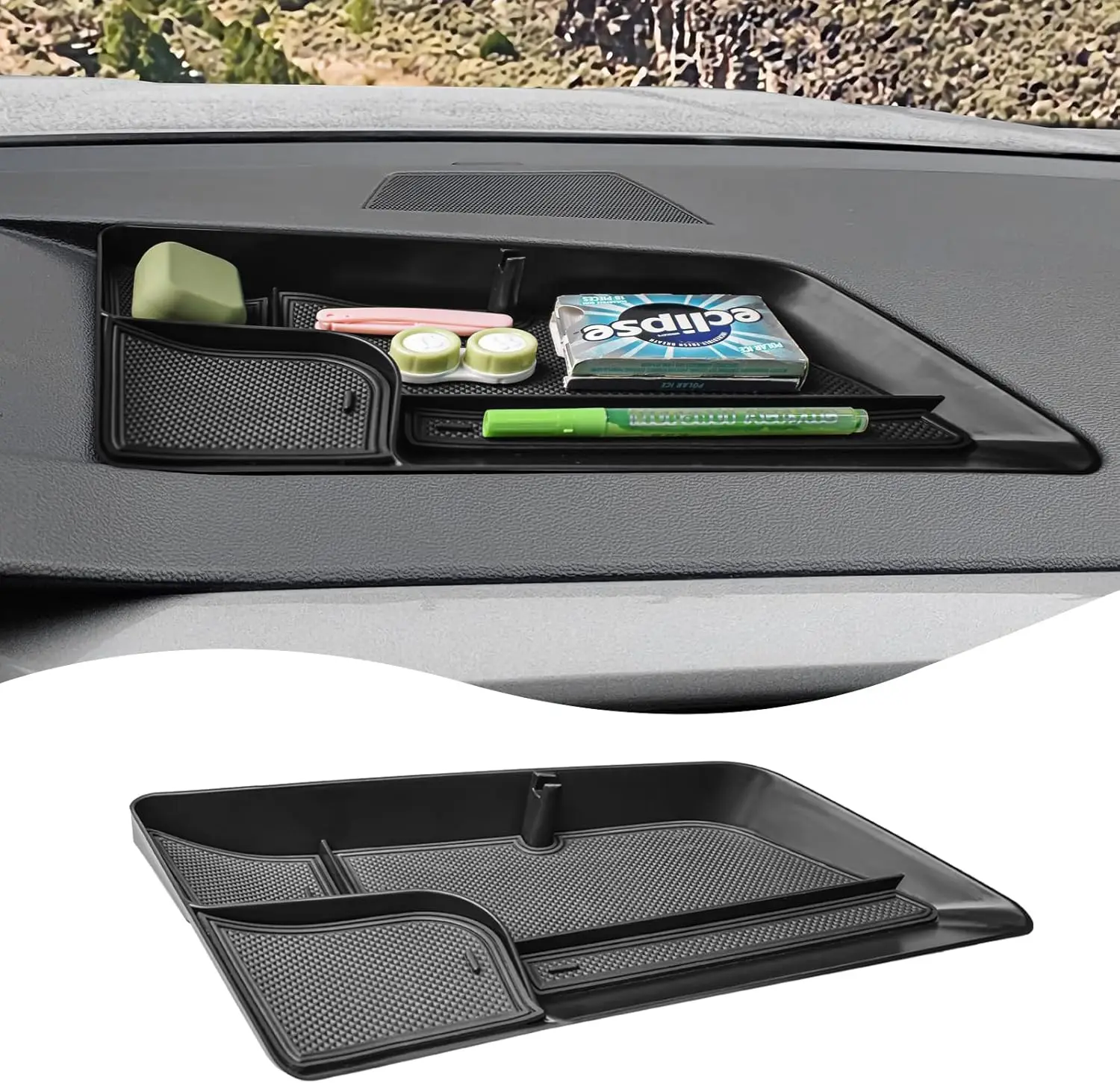 

Поднос для хранения приборной панели Tucknbox для Volkswagen Taos 2022 2023 2024, аксессуары для интерьера, органайзер на центральной консоли, установленный на приборной панели