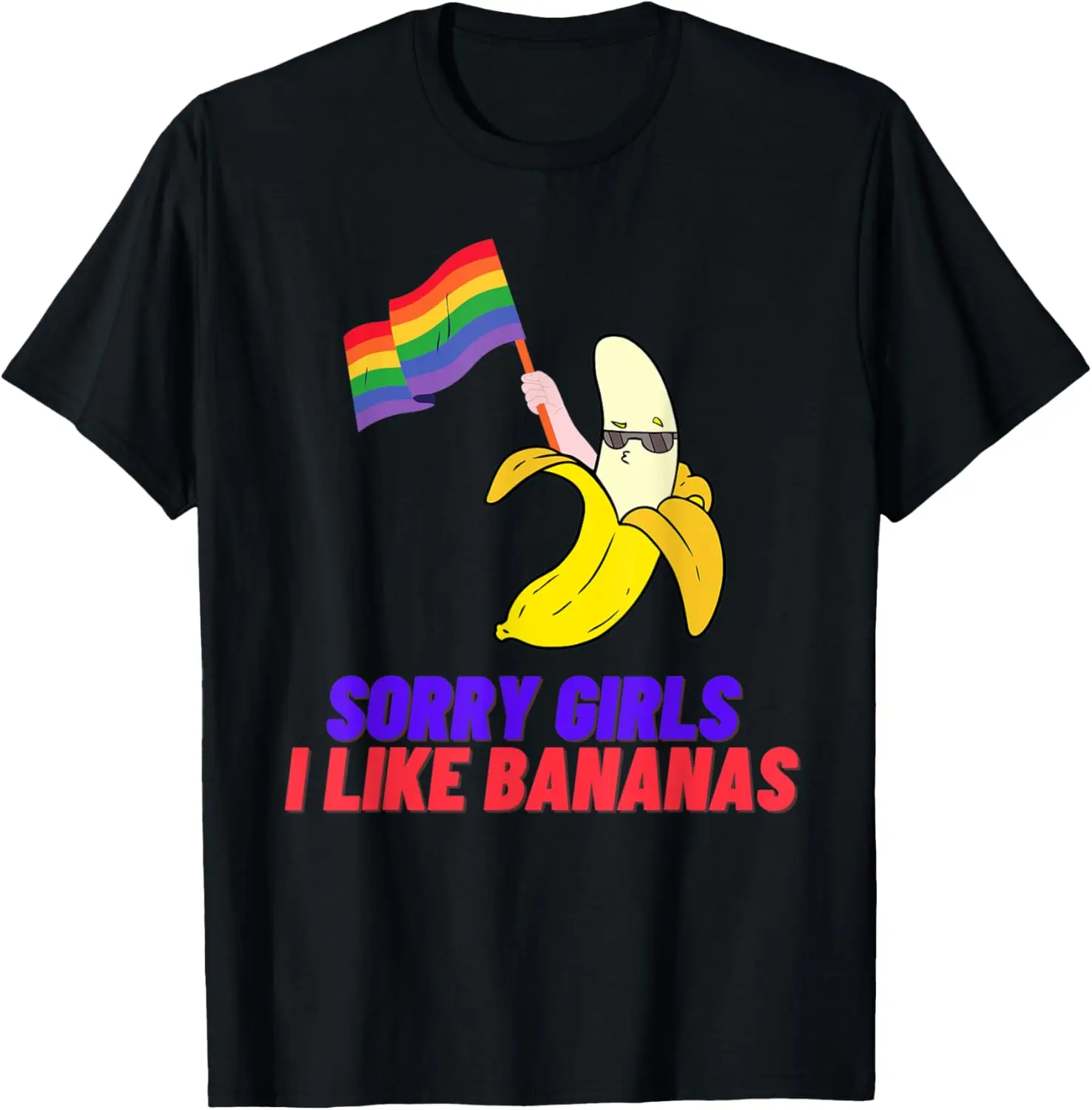 GAY LGBTQ Pride Month Fun Banana Print T Shirt Men 