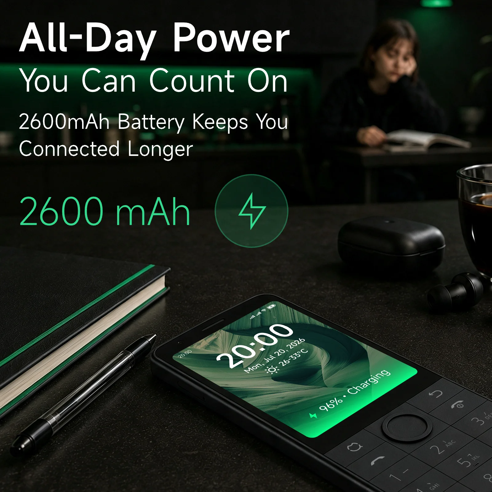 QIN J36 4G Keypad Smartphone Duoqin Dual SIM Touch Screen Android 13 MTK8766V 2.8 Inch 3GB 32GB Google Play 2600mAh Camera