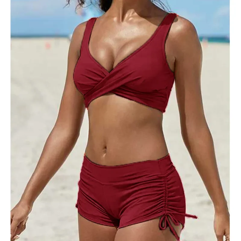 Trajes de baño grandes de verano, conjuntos de Tankini de talla grande, traje de baño femenino, ropa deportiva para piscina y playa, traje de baño de dos piezas, trajes de baño para mujer