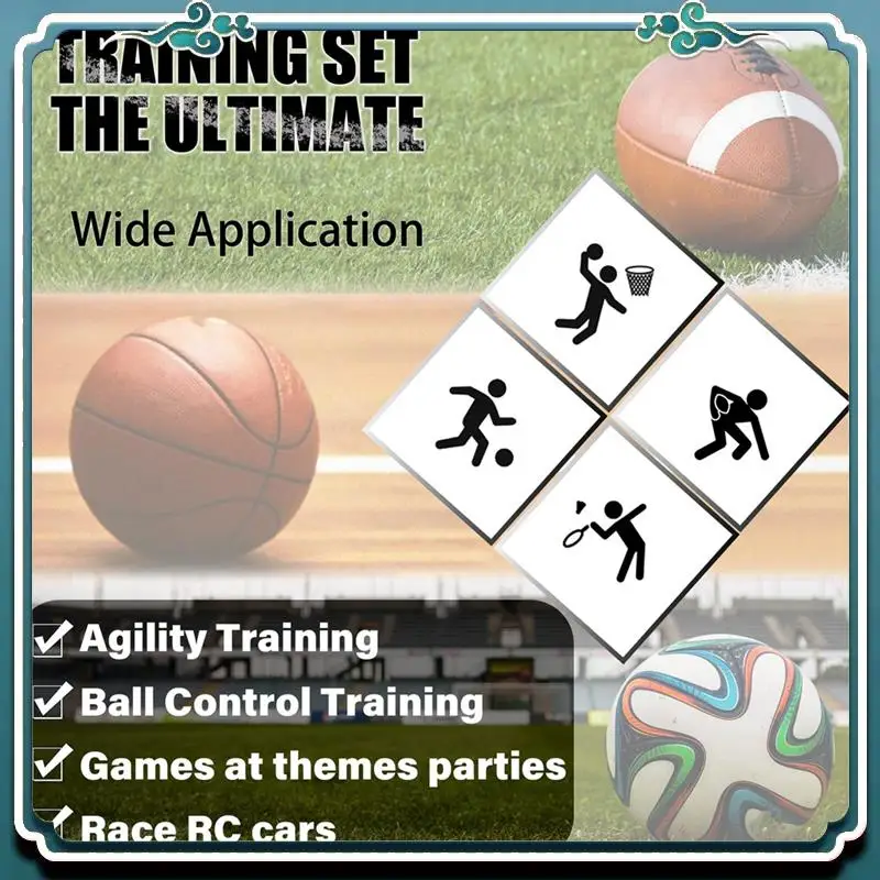 Reliable 12 Pcs Sports Training Cones 9 Inch Agility Plastic Skating Marker Cones For Kids Football Basketball Practice