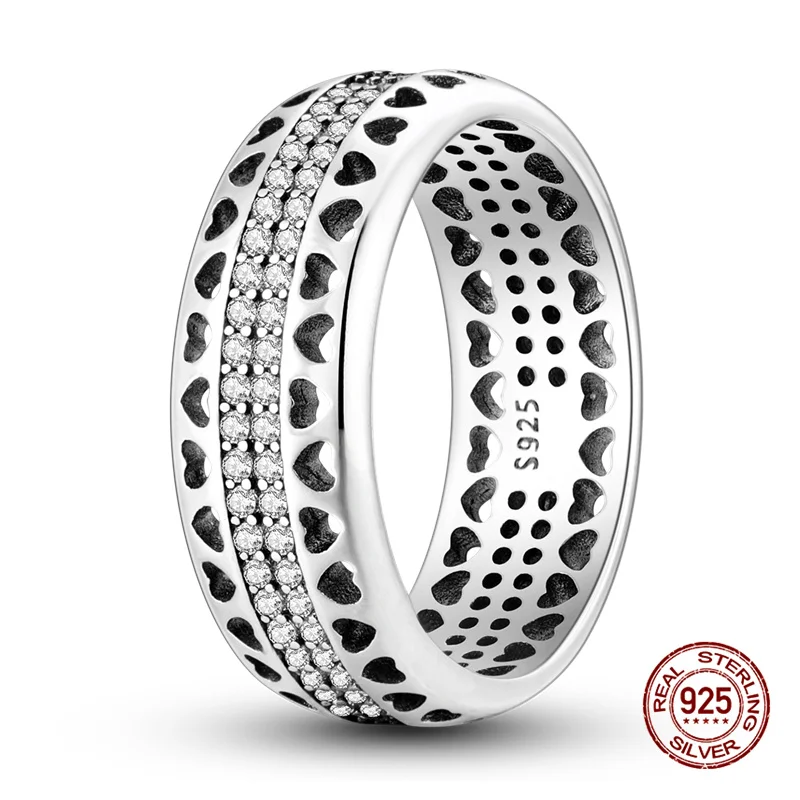 Women's 925 Sterling Silver Stackable Infinite Zircon Ring
