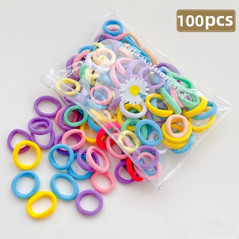 100 Stück bunte Grundlegende/vielseitige/einfache Haarbänder und Haarbänder für Mädchen, Geschenke für Mädchen