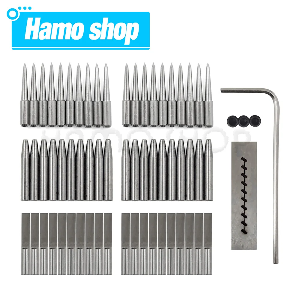 20-80Pcs Replaceable Round Hole Punch Accessories Head Sharp Removable Bevel Chisel Head Punching Nail For Leather Punch Tools