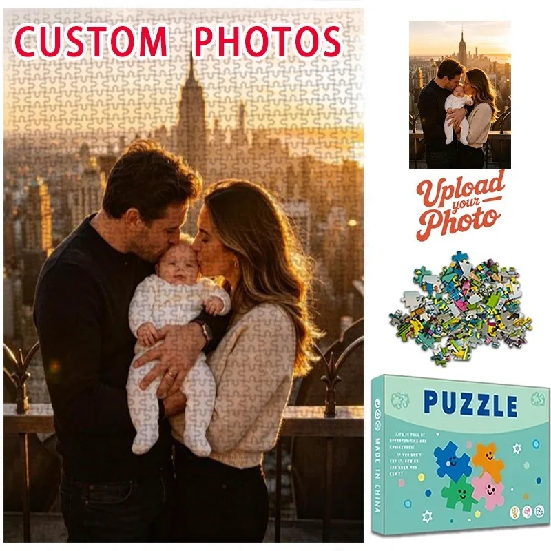 35/300/500/1000pcs Personalized Custom Photo Puzzle Couple Photos Personalized Puzzle Memento For Special Occasions Room