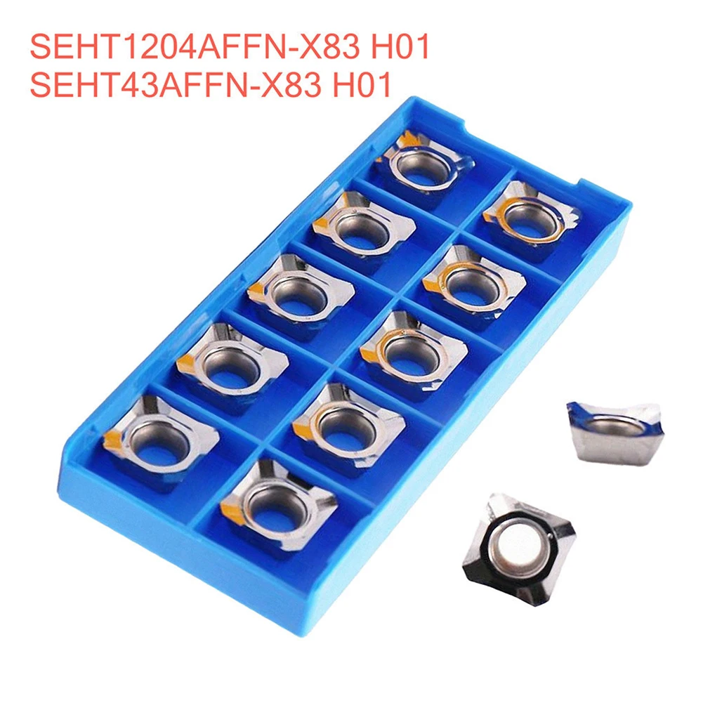 SEHT1204AFFN-X83 H01 Insert 10pcs 12mm*12mm 45deg AFFN-83 Carbide For Aluminum Highlight Milling Insert SEHT 43