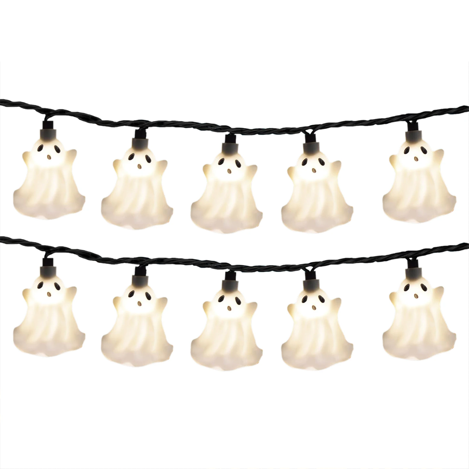 Ghosts String Lights 8.5FT LED String Lights with 10 Cute White Ghosts Lights Home and Garden Decorative Lights for Decor