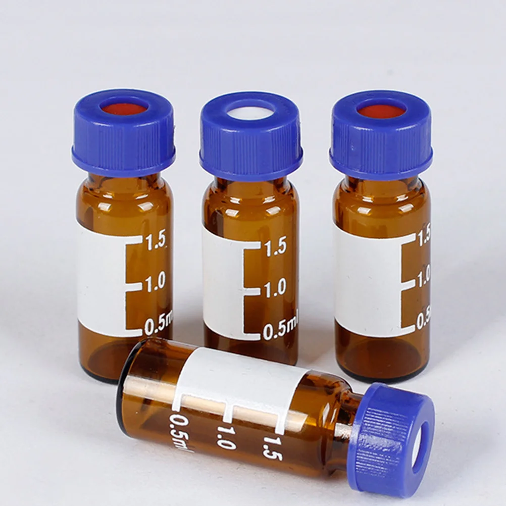 100 Buah Botol Sampel Berkualitas Tinggi dengan Tutup Sekrup Warna Amber untuk Penelitian Ilmiah Kosmetik Perawatan Kulit Botol Sampel