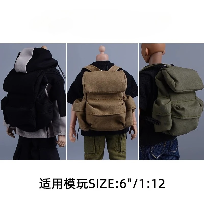 1/12 Scale Fashion Trendy Leisure Travel Versatile Backpack Model DIY Accessory Fit 6 Inches Action Figure Body Military Doll