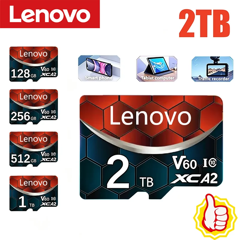 Lenovo Hochgeschwindigkeits-Erweiterungskarte für Mobiltelefone, 2 TB TF-Karte, 1 TB Mini-SD-Karte, 512 GB TF-SD-Karte, 256 GB für Kamera