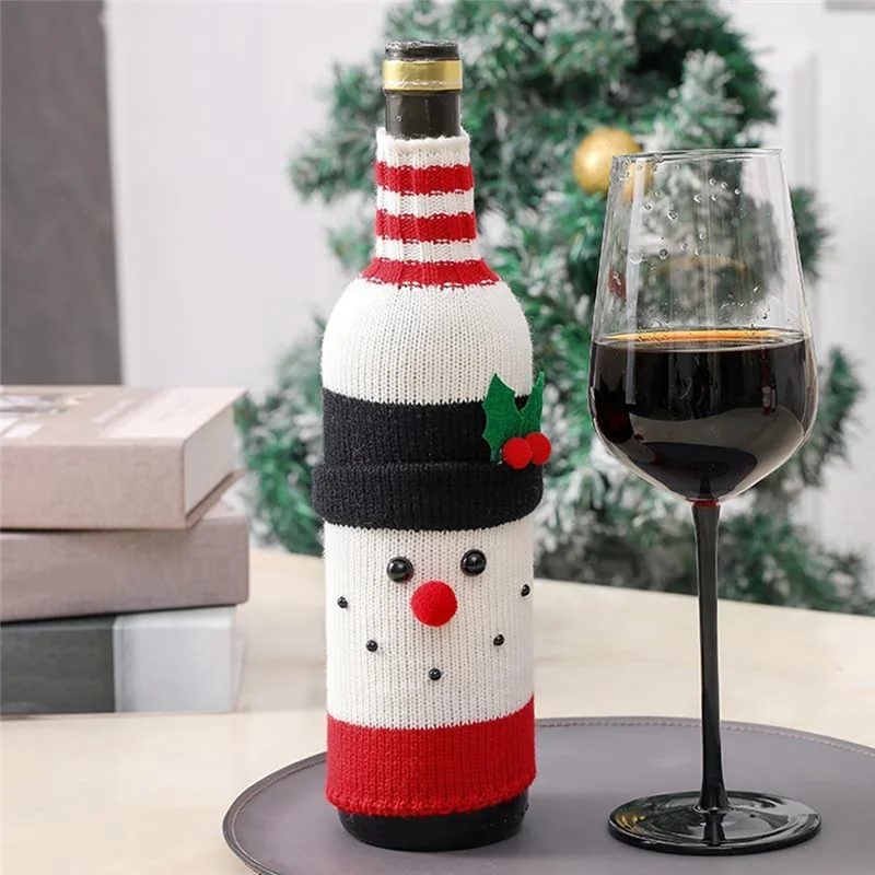 BAAG-suéter de Navidad, cubierta para botella de vino, cubierta para botella de vino para decoraciones navideñas, suéter de Navidad, decoración para fiesta