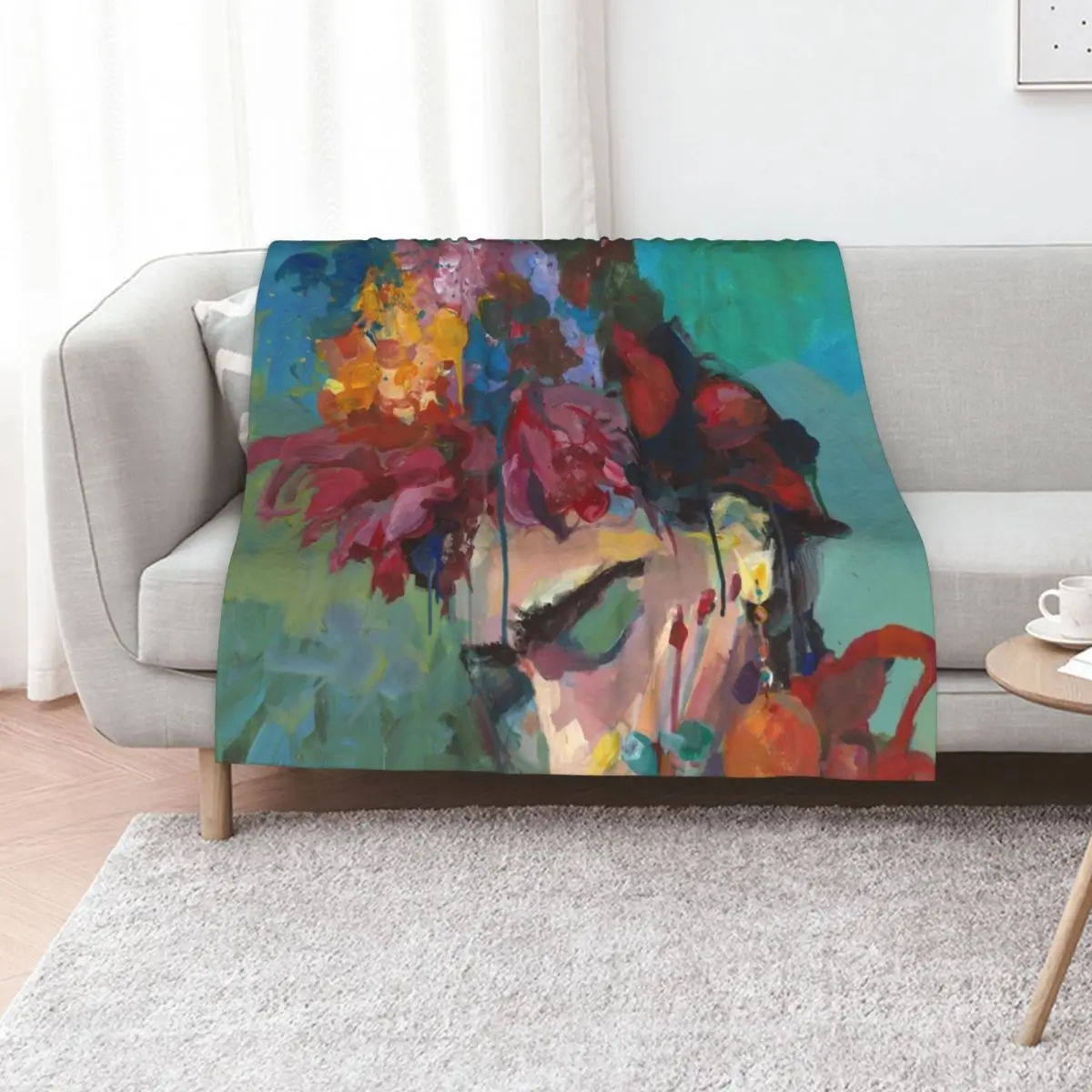 

With Flowers Throw Blanket Soft Plush Blanket as Housewarming Gift