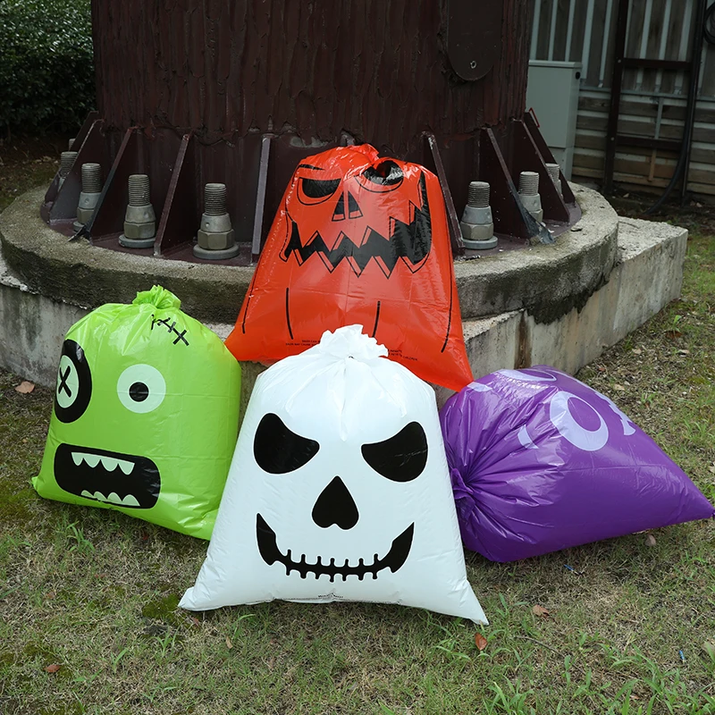 Große Halloween-Kürbis-Müllblattbeutel aus Kunststoff für Zuhause, Outdoor, Garten, Hof, Dekoration, Rasentasche, fröhliche Halloween-Party-Requisiten – Detail 1