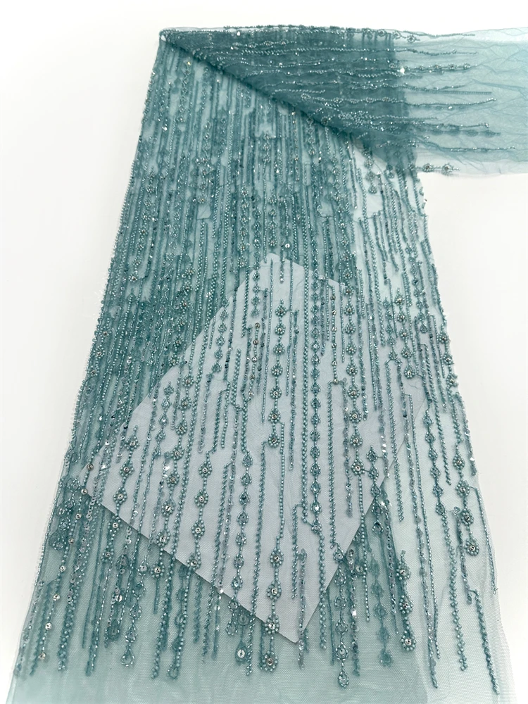 Нигерия, французский тюль, кружевная ткань, вышивка, африканская кружевная ткань ручной работы с бисером, элитный сетчатый материал, роскошные блестки для вечеринки