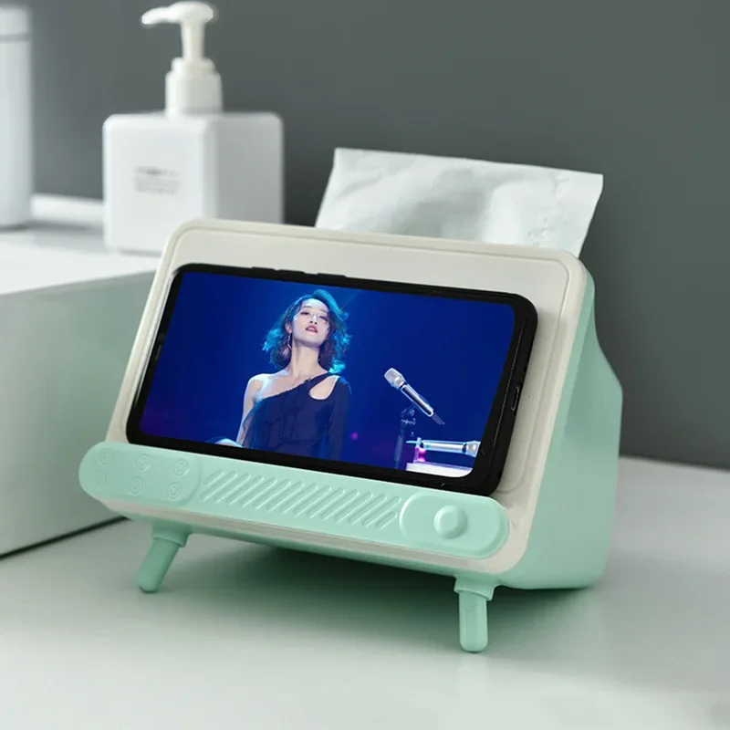 

Multi Functional TV Tissue Box,Tablet Holder,Bathroom and Bedroom Storage Box,Desktop Storage Box, Indoor Shelf, Home Decor Gift