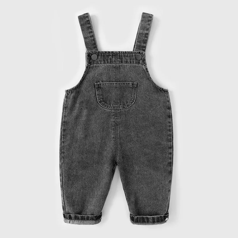 2026 New Kids Denim Suspenders Trousers Solid Brief Infant Boys Girls Denim Overall Boys Jumpsuits