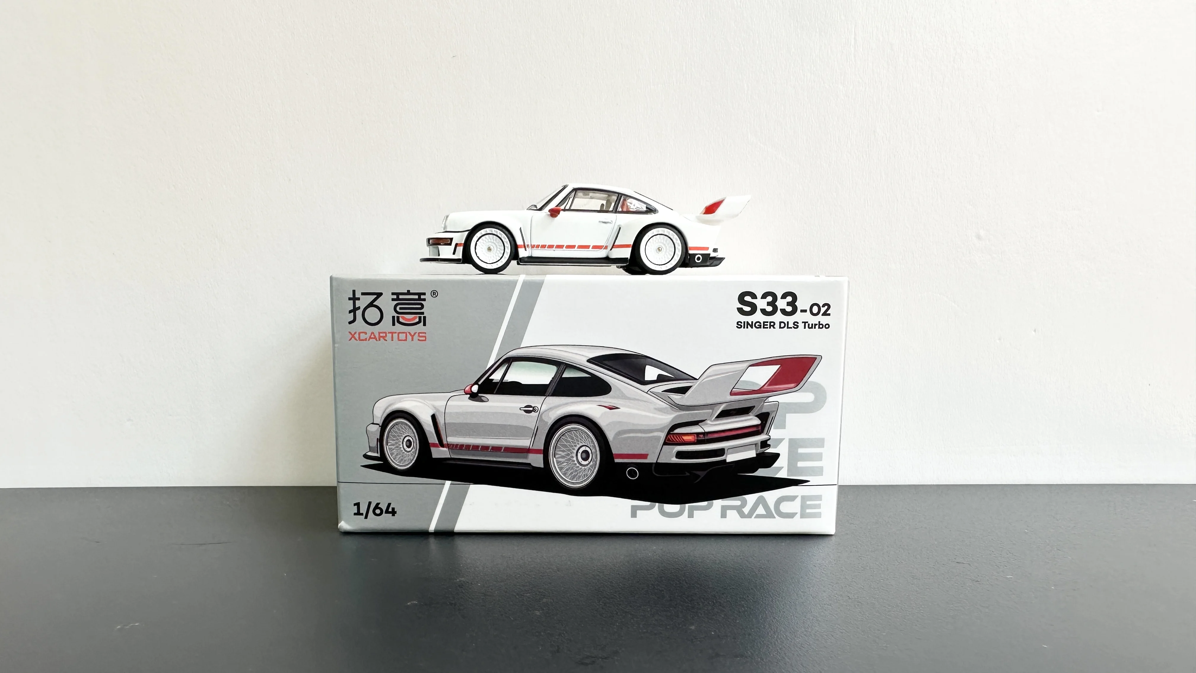 1:64 بورش، White SINGER DLS Turbo Racing Model، TOEIC POSRACE Alloy