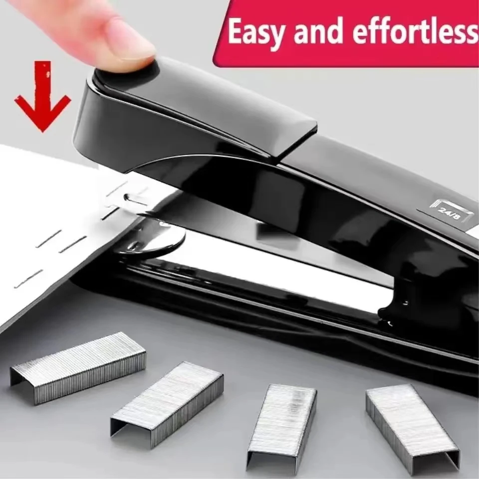 Manual Stapler 30/50 Sheets Effortless Stapler Paper Book Binding Stapling Machine School Office Supplies with 1000 Staples