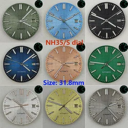 NH35 dial 31.8mm dial green luminous dial+pointer suitable for NH35 NH36 4R 7S movement watch NH35 case men's watch accessories