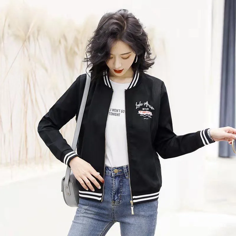 

Women's New Spliced round Neck Zipper Pocket Fashionable Solid Color Loose Versatile Casual Long-sleeved Jackets