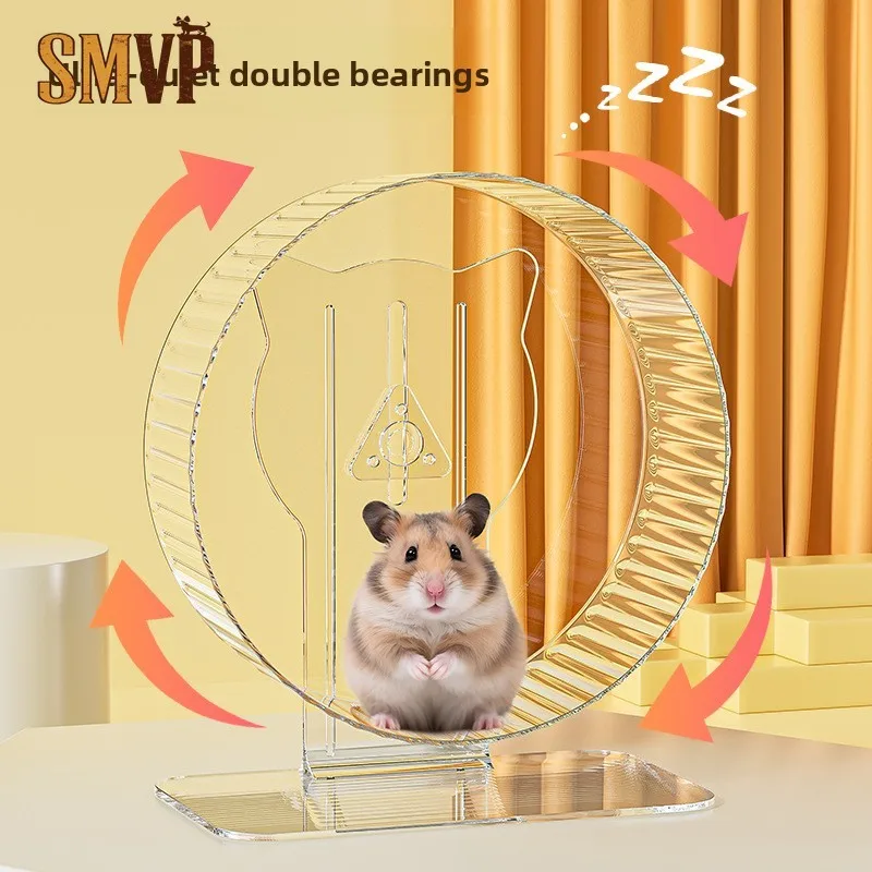 

Hamster Running Wheel Silent Golden Bear Running Wheel Bracket Transparent Roller To Relieve Boredom Running Sports Toys