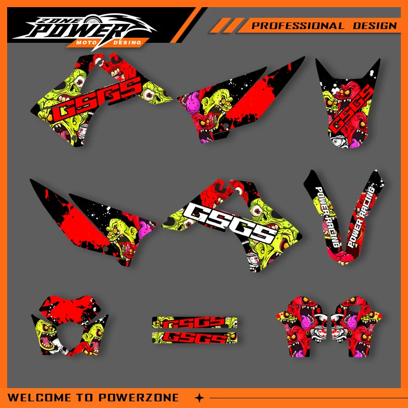 Powerzone For For Gas Gas GASGAS EC 125 200 250 300 450 2010 2011 Full Graphics Decals Sticker Motorcycle Background Custom
