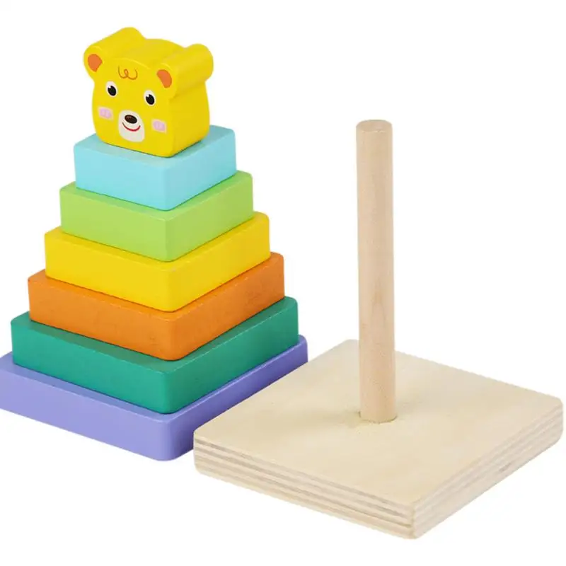 

Wood Stack Toy Hand Eye Coordination Interactive Building Toys Sensory Stacking Game Early Education For Boys Girls Kids Aged 3