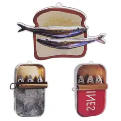 2D Plastic Tin Of Sardines Quirky Hanging Ornament Sardine Tin of Sardines Canned Fish Seafood Box Ornaments Gifts