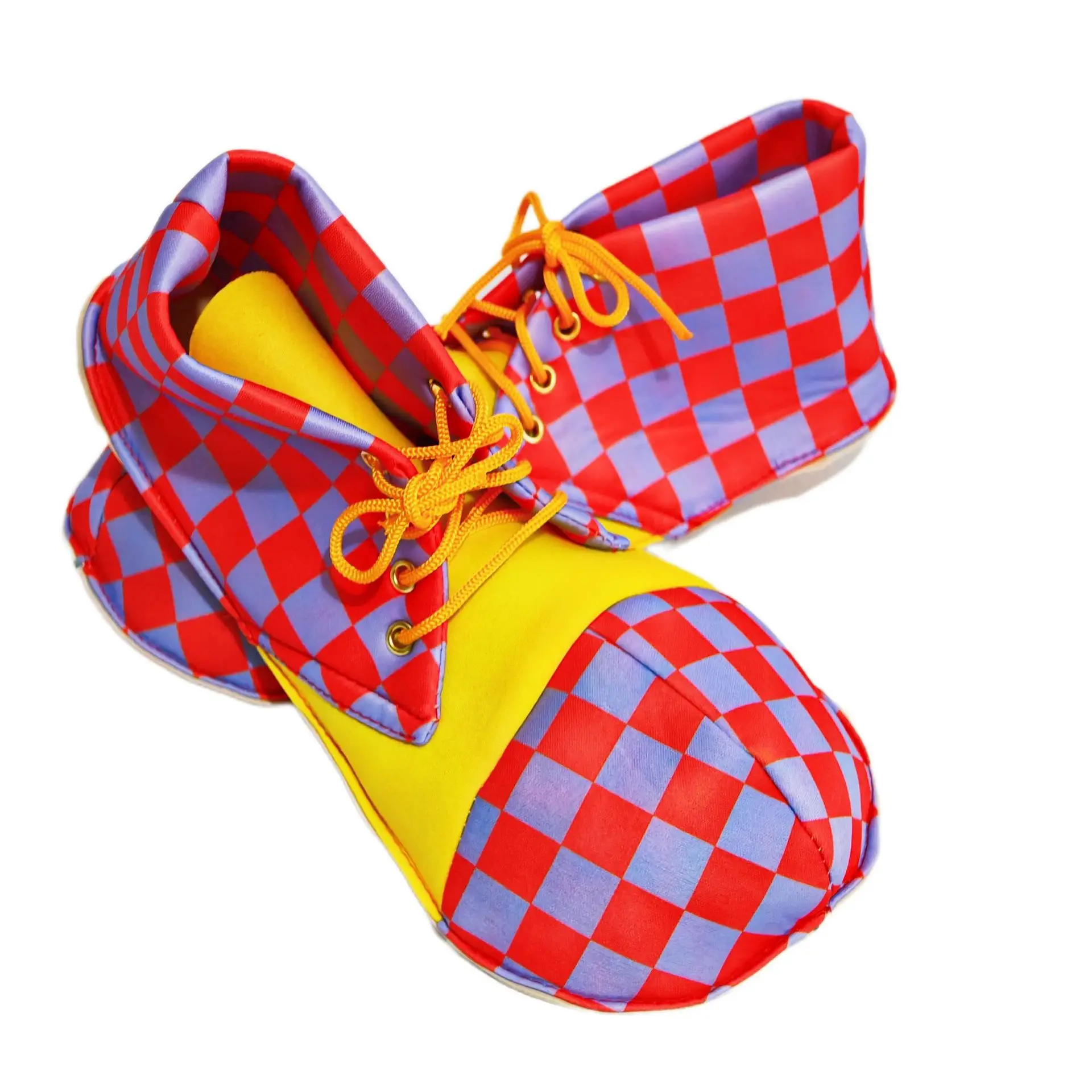 Cosplay Clown Shoes Colorful Lattice Shoes 3 Sizes For Adult And Children