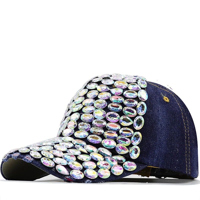 Luxury Sequined Rhinestone Pearl Diamonds Baseball Cap For Women Ladies Summer Hat Snapback Girl Hip Hop Hat Party Club Cap Bone