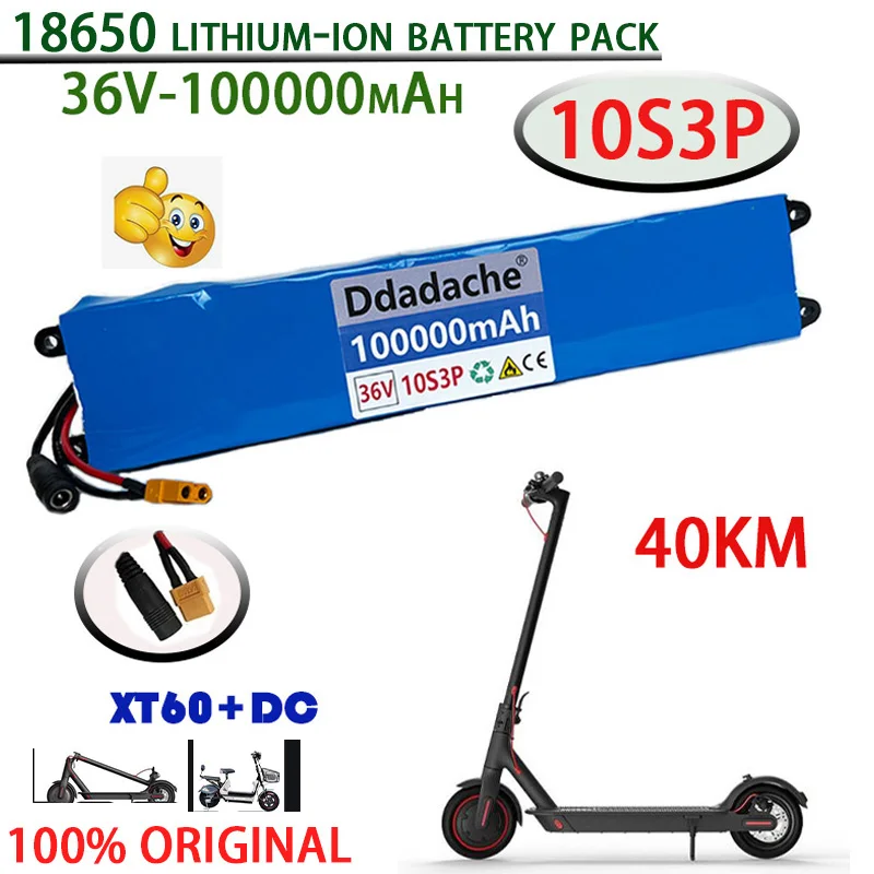 

100% New Original 36V 100Ah Scooter Battery Pack For M365 36V 30000mAh Battery Pack Scooter battery BMS Board For+Free Shipping