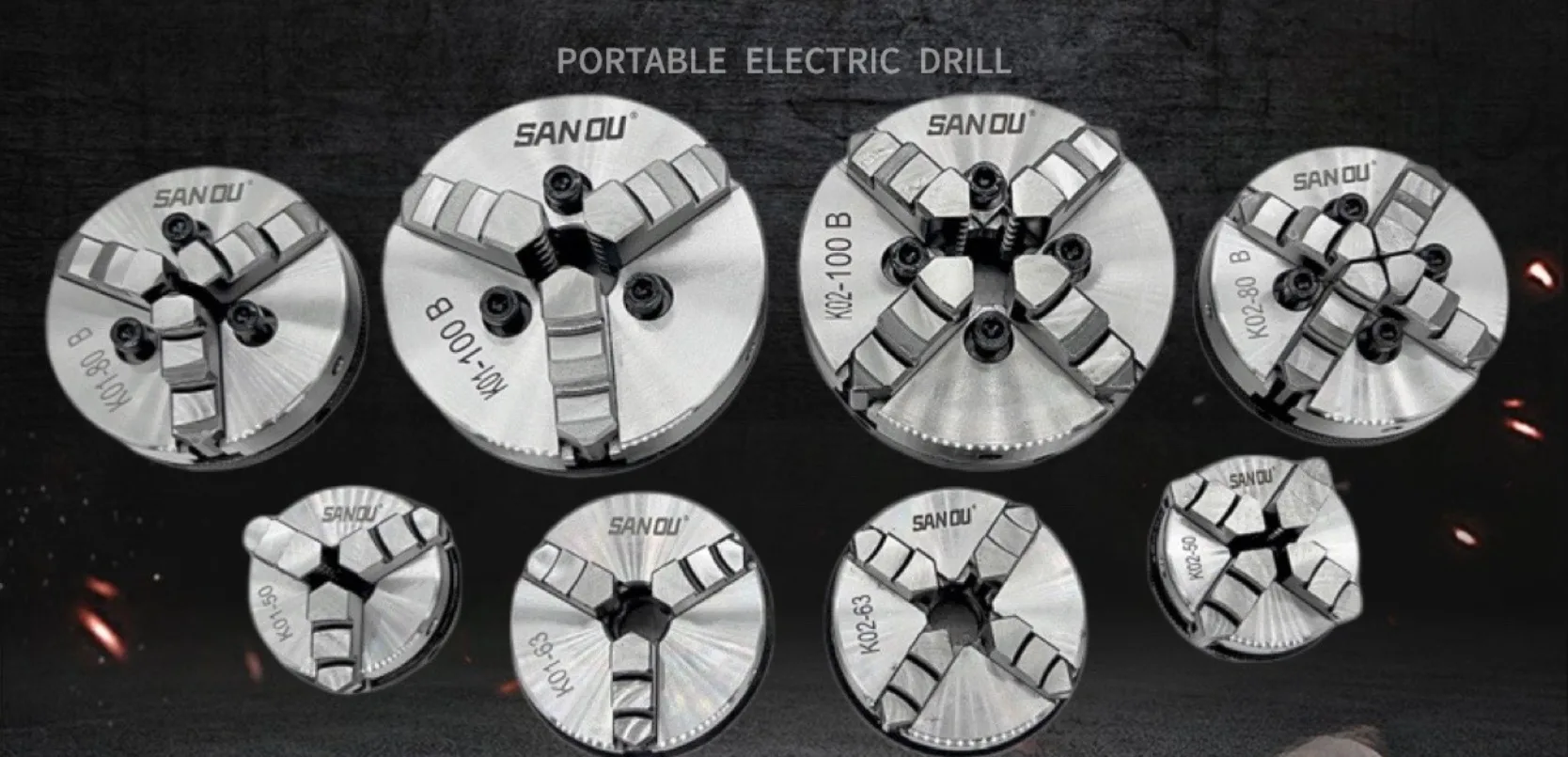 Sanou K01 50 K0163 80 K0250 K02-63 80 Mandril de Torno Três Quatro Mandíbulas Rosca M14 ou Flange para Mini Faça Você Mesmo Torno de Madeira Biela