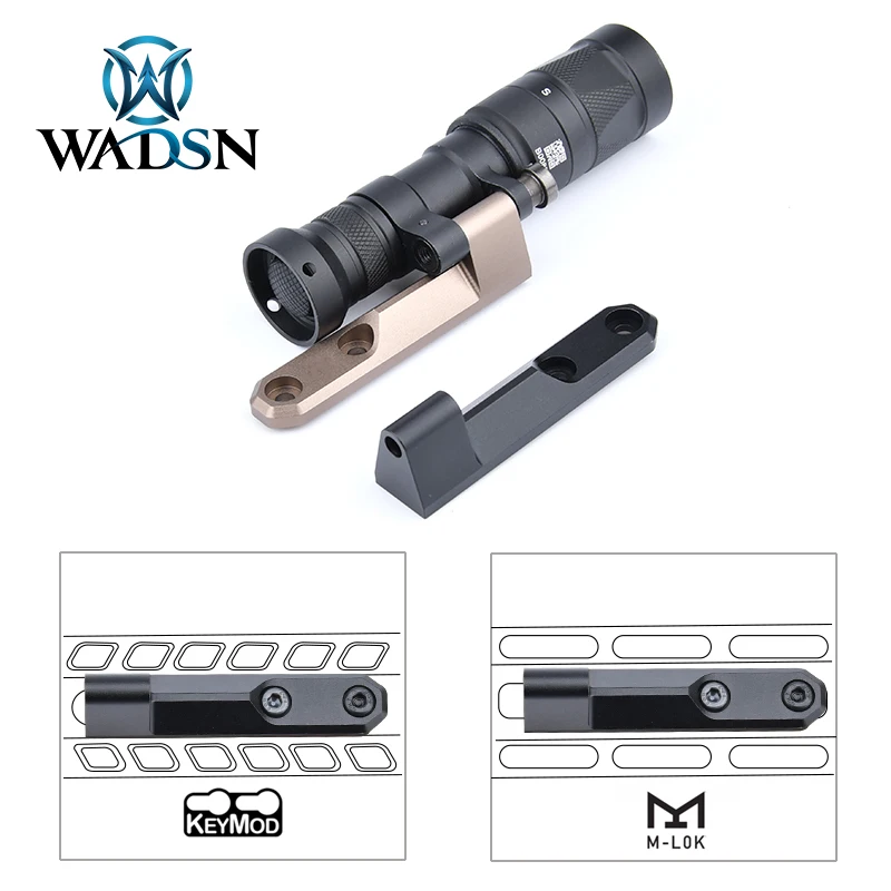 WADSN Inline Scout Light Pro Mount Base Surefir M340 M640 Flashlight Adjustable aluminum M-LOK KEYMOD Guide Airsoft Side Fold