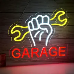 Garage Neon Signs LED Neon Light Sign Light Up Neon Signs Wall Decor Garage Door Auto Repair Shop Man Cave and Shop Decoration ﻿
