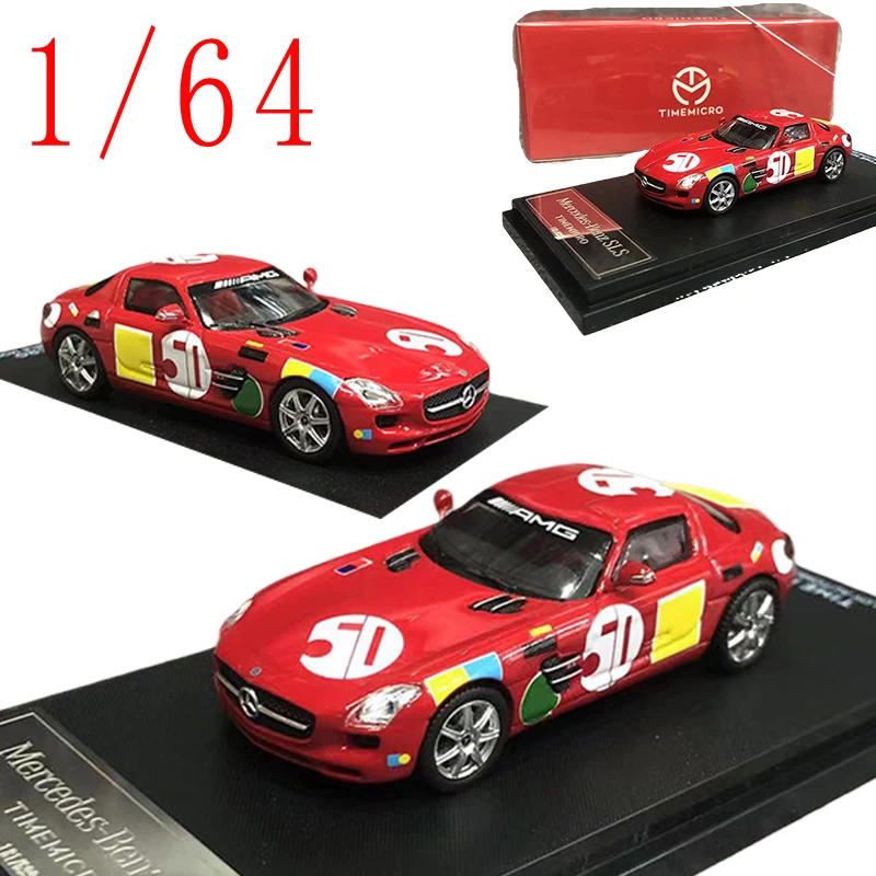 

Модель спортивного автомобиля Mercedes SLS TimeMicro, масштаб 1/64, литая под давлением, из сплава, коллекционная, для подарка, декоративная