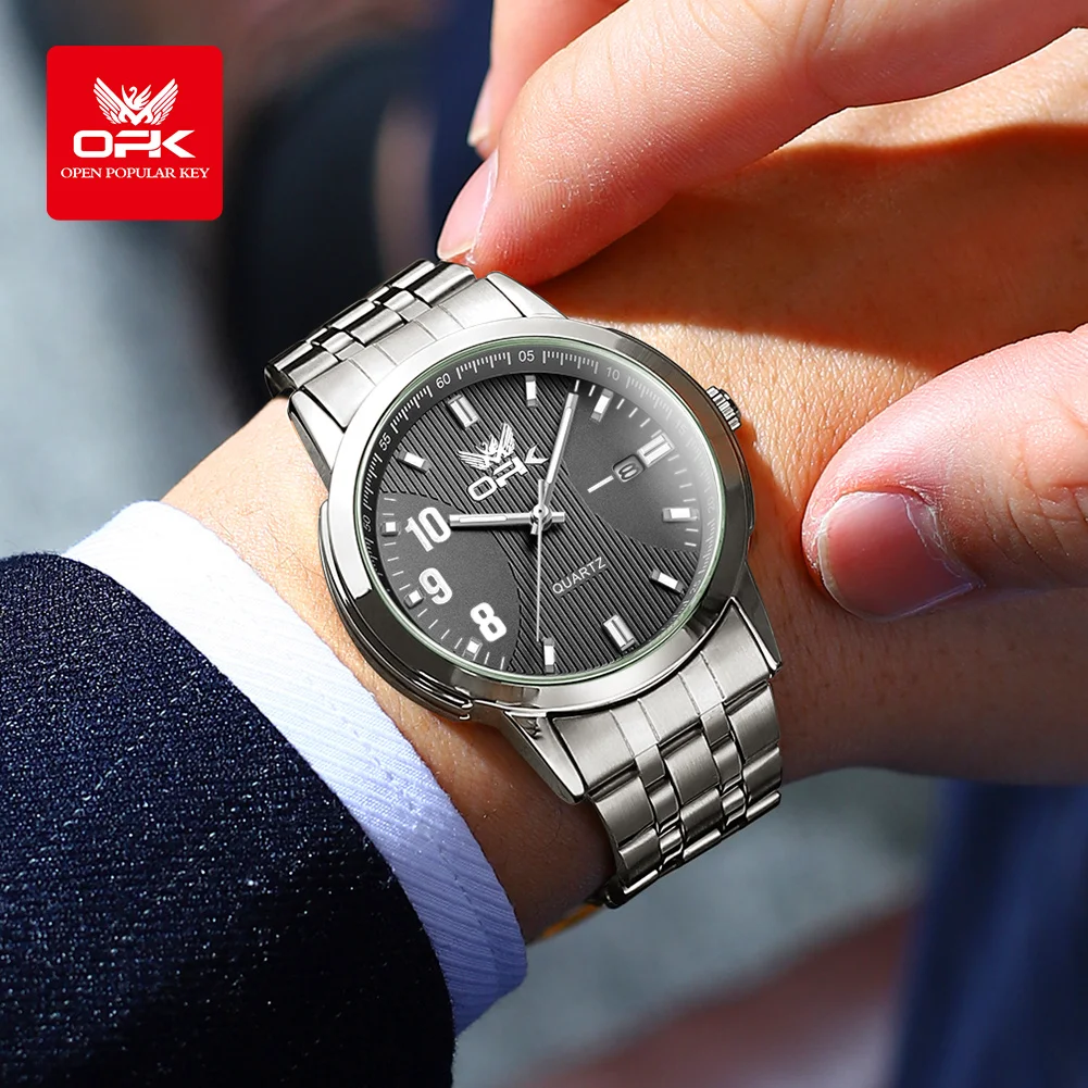 OPK 브랜드 남성용 시계 캐주얼 패션 야간 조명 쿼츠 시계 남성용 6021