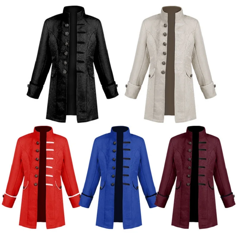 Kids Victoria Edwardian Steampunk Trench Coat Frock Outwear Vintage Prince Overcoat Medieval Renaissance Jacket Cosplay Costume