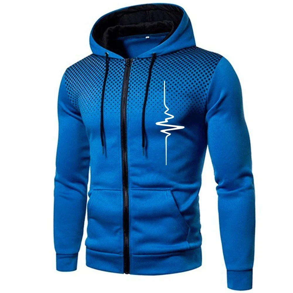 

Versatile Men's Zip Jacket Daily Hoodies Fashion Sweatshirts Men Casual Sweatpants Outdoors Printing Sweatshirts Sports Clothing