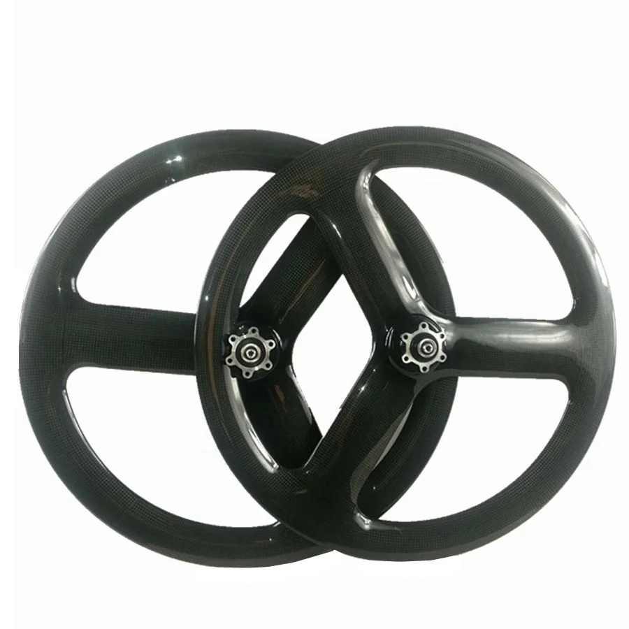 Roda de raio 20 polegadas Tri Spoke Carbon BMX 20 Roda de bicicleta com freio a disco
