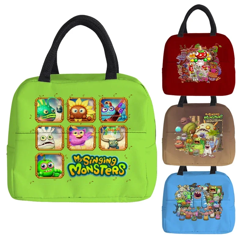 

My Singing Monsters Insulated Lunch Bag boys Kids Cooler Thermal Bag Portable Ice Pack Tote Food Container Food Picnic Bags