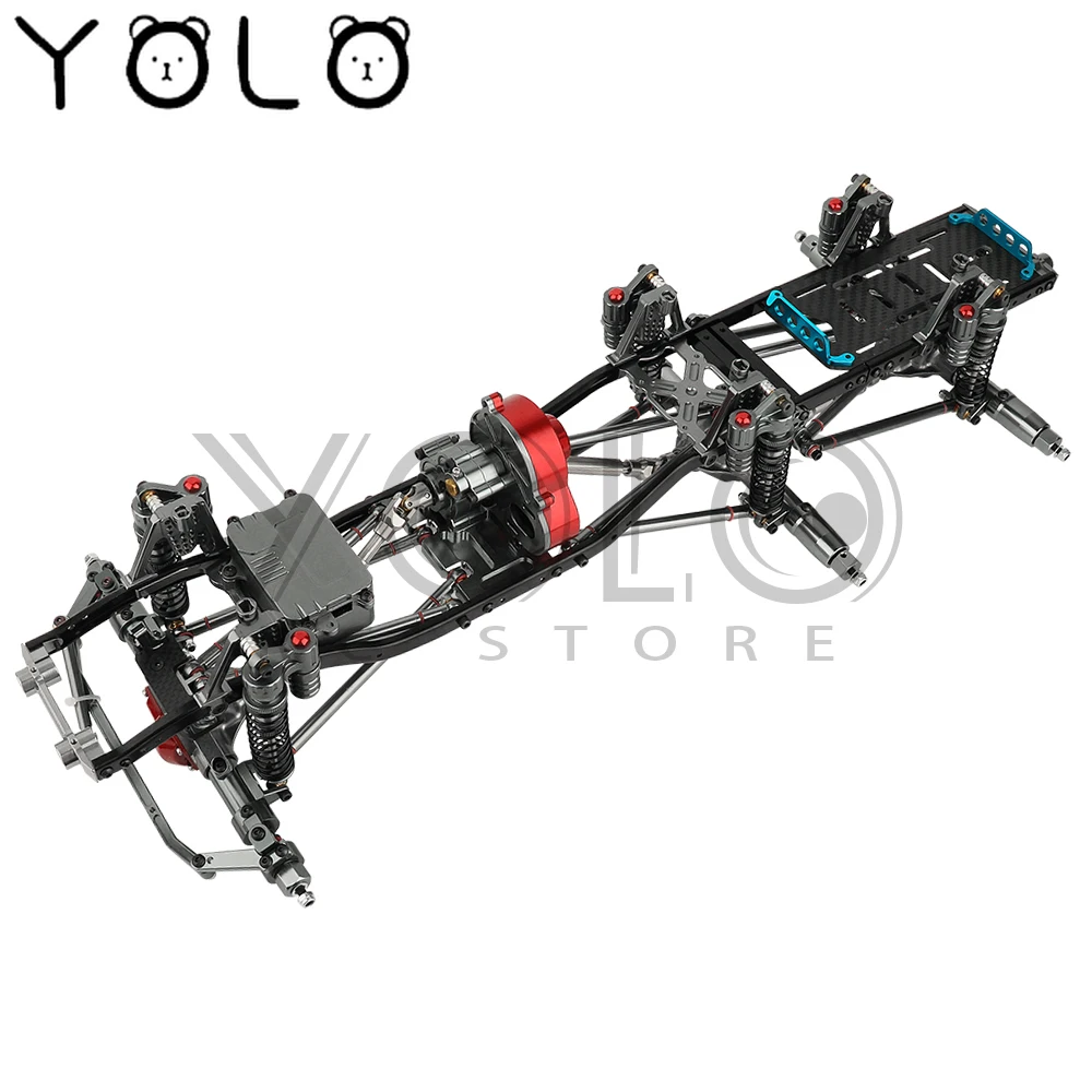 

Aluminum Alloy Metal SCX10 6x6 RC Car Chassis Frame with Axles Gearbox for Axial SCX10 1/10 RC Crawler Car Upgraded Parts