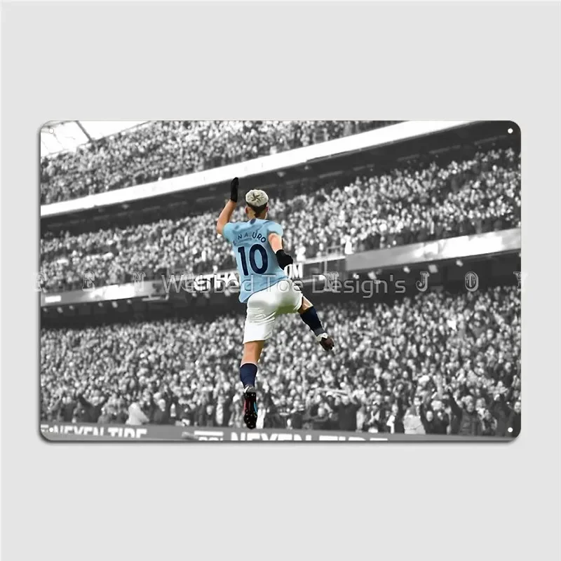 Sergio Aguero Metal Sign Cinema Living Room Cinema Vintage Mural Painting Tin Sign Posters