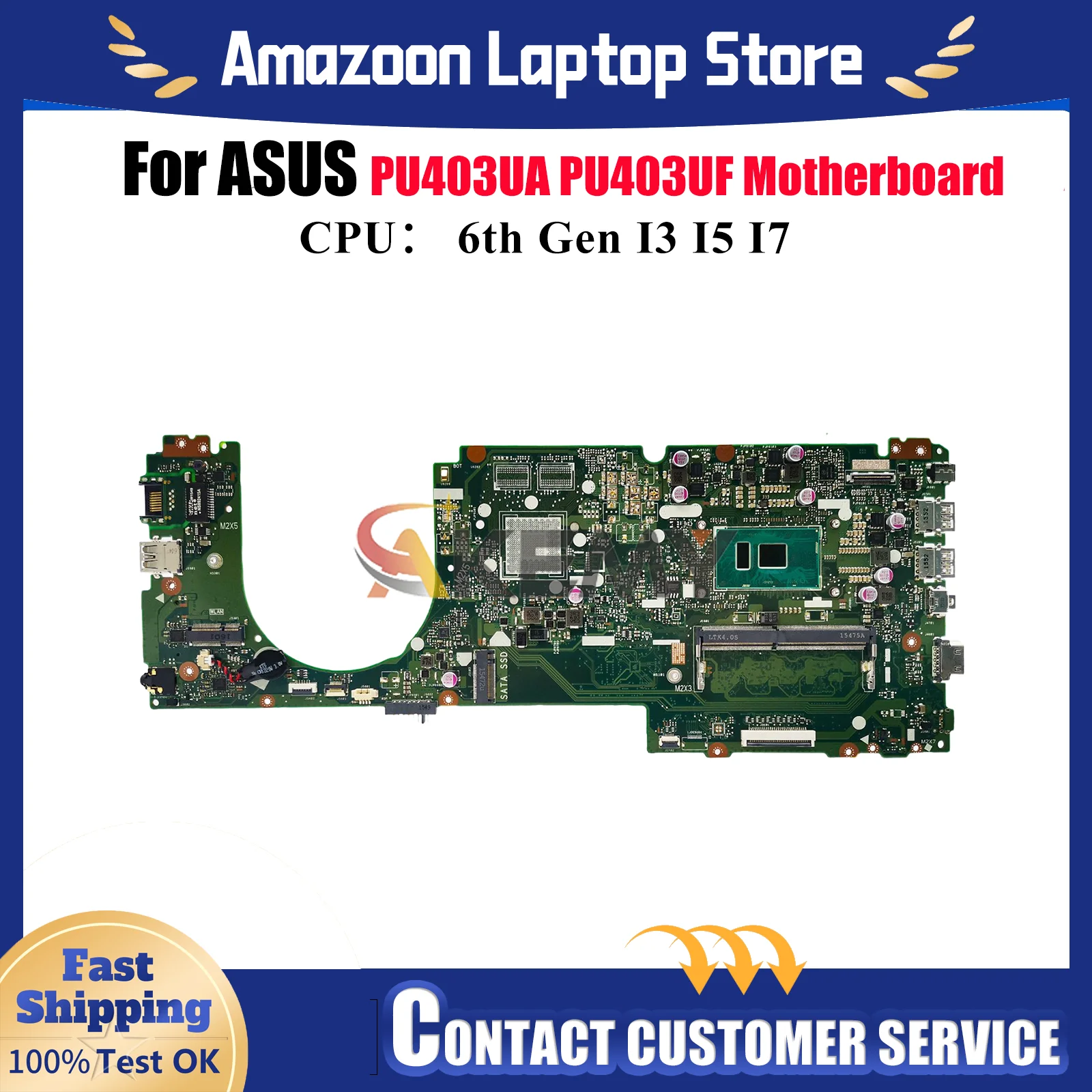 

Материнская плата для ноутбука PU403UA для ASUS VivoBook PU403UA PU403UF PU403U, материнская плата для ноутбука с процессором I3 I5 I7, 100% тестирование, ОК, быстрая доставка