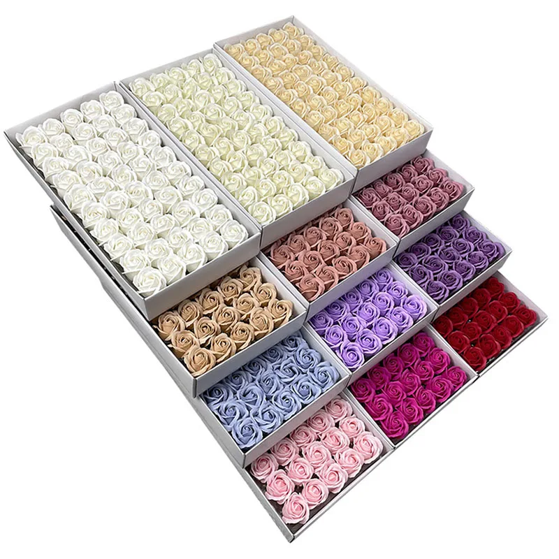 5x7cm Thick 3layer Soap rose artificial flowers head 10/20/30/50pcs DIY eternal love bouquet f Mother\'s day Birthday Valentine