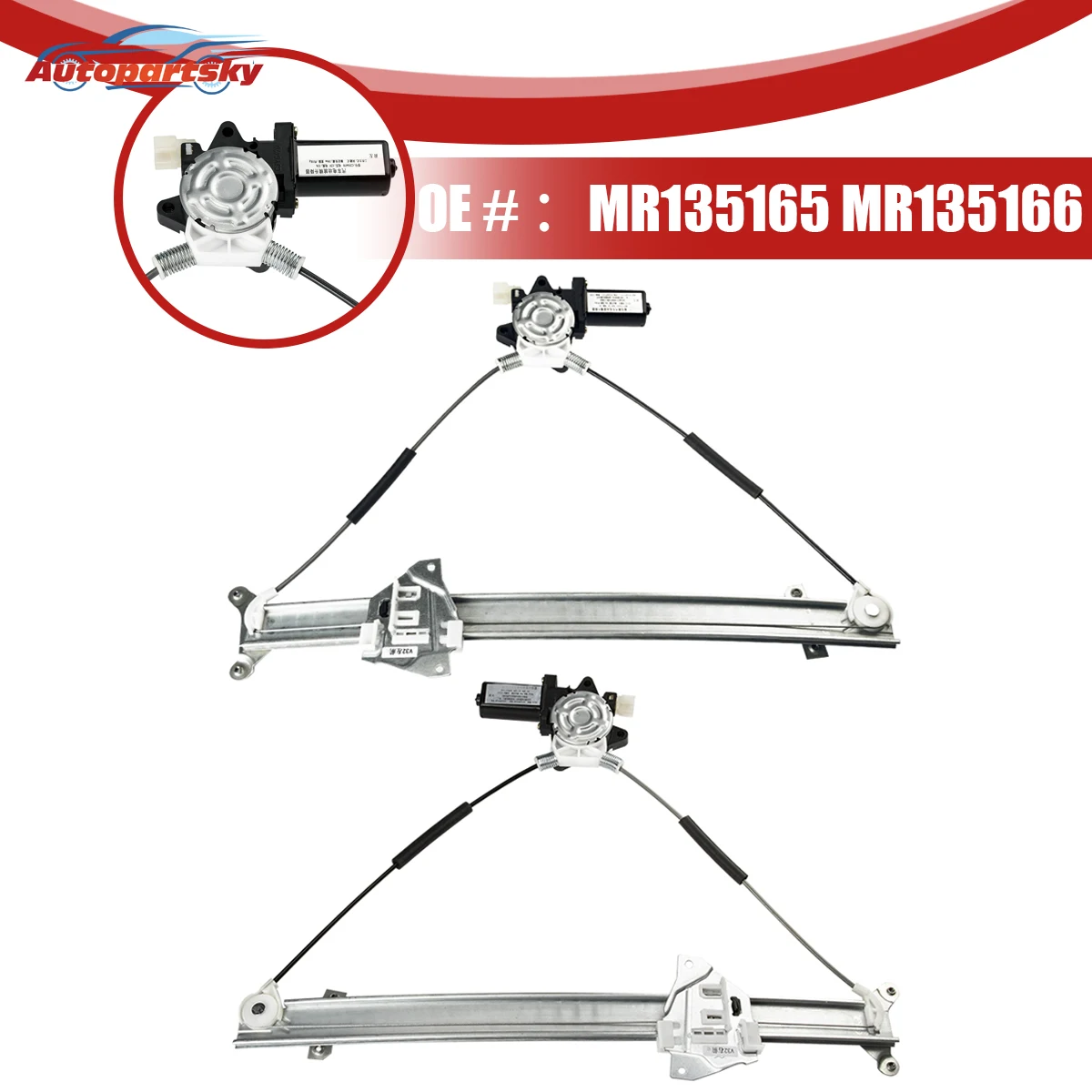 MR135165 MR135166 For Mitsubishi Montero Pajero V46W V45W V44W V43W V36W Mando Elevalunas Front Power Window Regulator w/ Motor