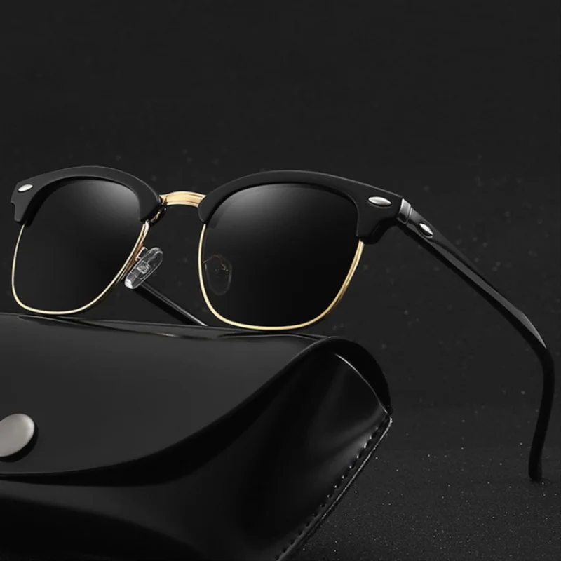 New Half Frame Oval Form Sunglasses Men Classic Vintage Drive Sun Glasses Women's Brand Designer Eyewear UV400 Oculos De Sol