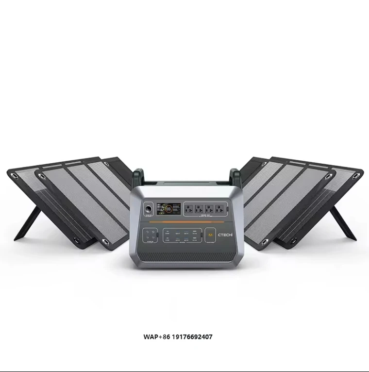 

Outdoor Power Station 3000W Portable Solar Generator With 2000W Energy Storage Battery Lifepo4 110v Power Source