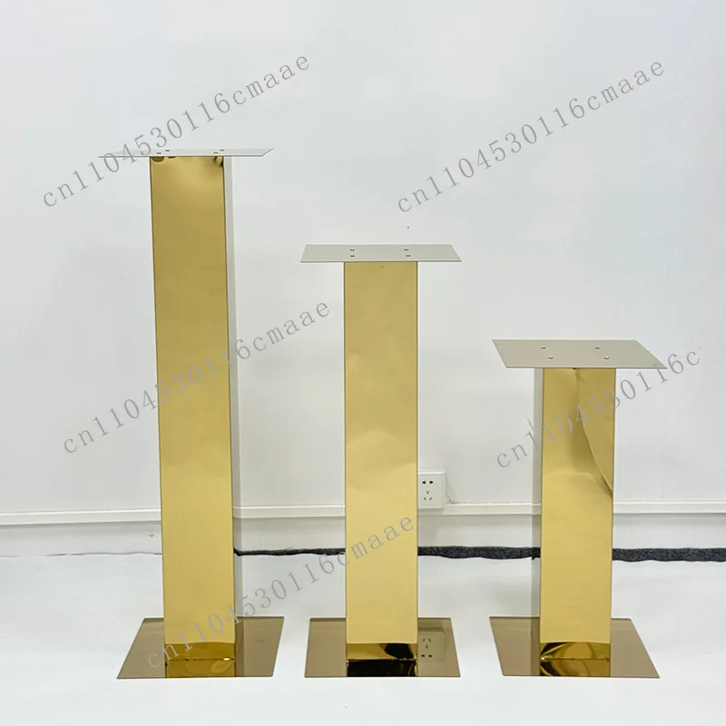 Wedding props Lu Yin Wedding Hall Wedding Hotel Gold Stainless Steel Dining Table Floral Decoration