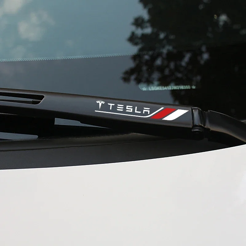 الإبداعية سيارة ملصق الزجاج الأمامي ثلاثية الأبعاد نافذة ممسحة سيارة ملصق لاصق لامع ورائع ل تسلا نموذج 3 نموذج X Y نمط رودستر سيارة التصميم #3