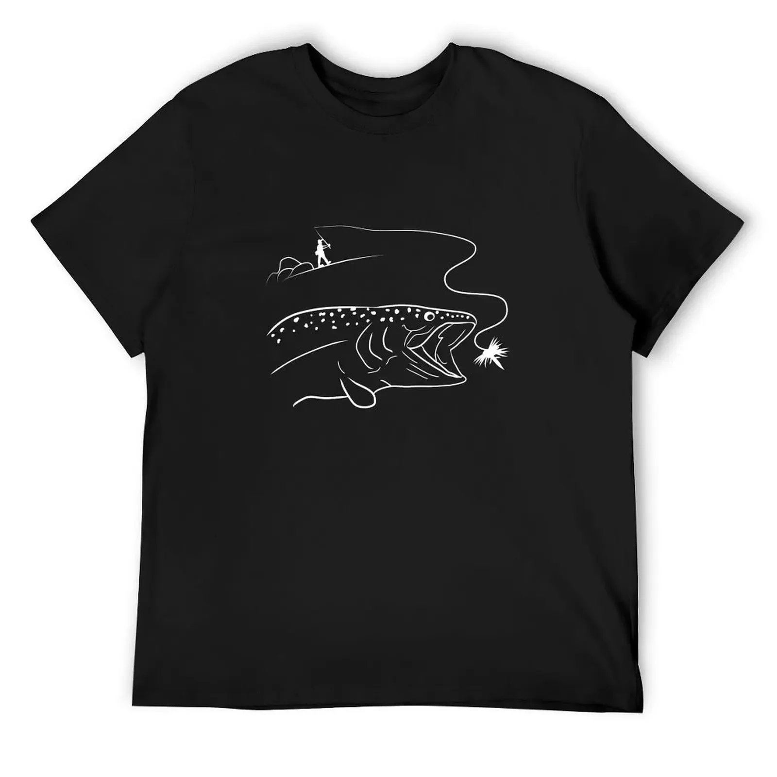 

Fly Fishing Trout and Mountain Lover | Outdoor Flies Rod Trout Fly Fisher and Angler T-Shirt